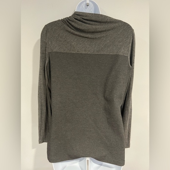 Lafayette 148 Cowl Neck Color Block Long Sleeve Shirt - Picture 12 of 16